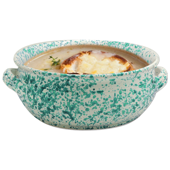 Benegiamo Tegame In Terracotta Bianco Chiazzato Grande Bombato Per Pasta Al Forno Fagioli
