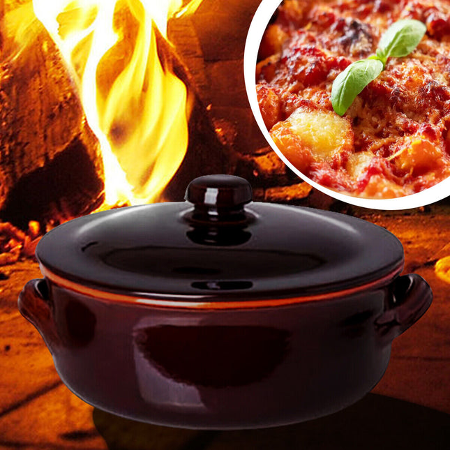 Benegiamo Tegamino Casseruola Terracotta Per Fuoco Ciotola Pasta Al Forno Ø 12 A 36 Cm