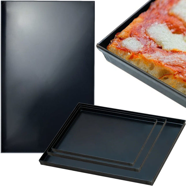 Pentalux Teglia Rettangolare Per Pizza Alta Ferro Blu Forma Forno Bassa Focaccia Parigina