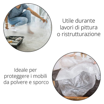 Telo Copritutto Copri Auto Coperta Automobile Tinteggiare Plastica Trasparente