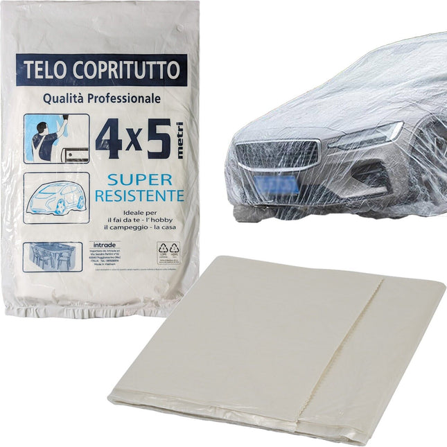 Telo Copritutto Copri Auto Coperta Automobile Tinteggiare Plastica Trasparente