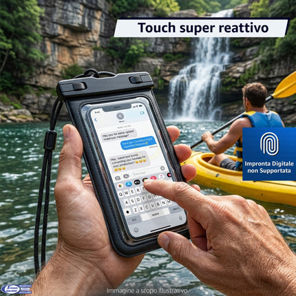 Custodia Impermeabile Imbottita per Smartphone con Laccetto – Universale, Protettiva, Colori Assortiti Due Esse