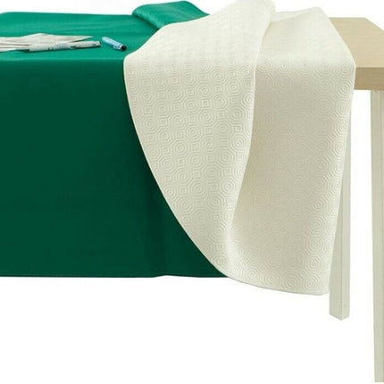 Mollettone Tovaglia Bianco/Verde Retro Antiscivolo H140 Cm