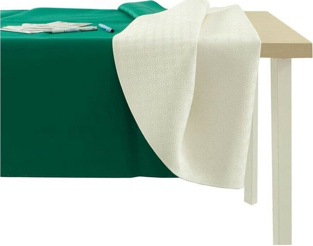 Mollettone Tovaglia Bianco/Verde Retro Antiscivolo H140 Cm Zetatex