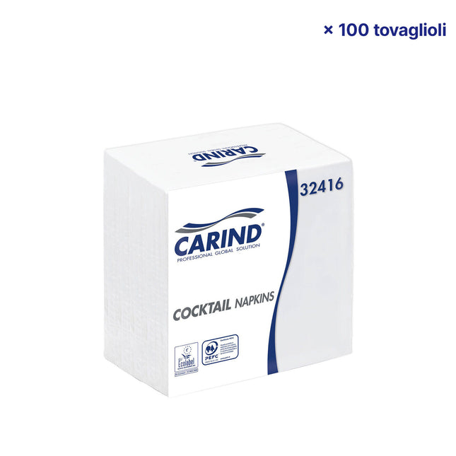 Carind Tovaglioli Cocktail: 100 Pezzi, 24X24Cm, 2 Veli, Colorati (Napkin)