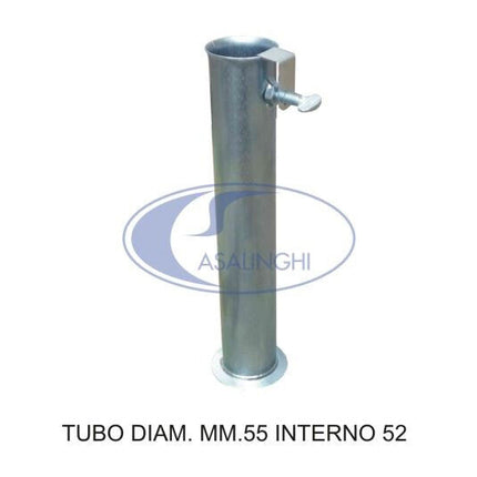 Tubo In Acciaio Zincato Per Base Ombrellone In Graniglia Ø Interno 42-52-62 Mm