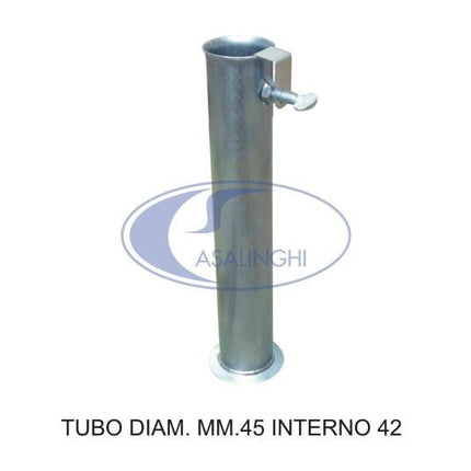 Tubo In Acciaio Zincato Per Base Ombrellone In Graniglia Ø Interno 42-52-62 Mm