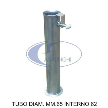 Tubo In Acciaio Zincato Per Base Ombrellone In Graniglia Ø Interno 42-52-62 Mm