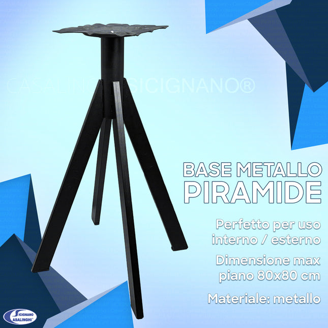 BASE PIRAMIDE METALLO NERO FOUR DM600 QUATTRO GAMBE Urbostyle