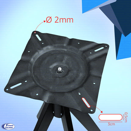 BASE PIRAMIDE METALLO NERO FOUR DM600 QUATTRO GAMBE + PIANO HPL 80X80 / 70x70 cm, VARIE COLORAZIONI Casalinghi Sicignano