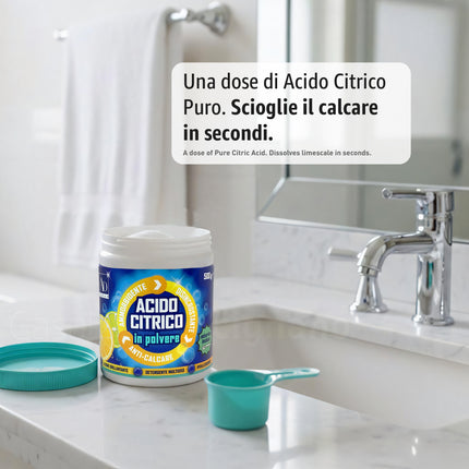 Acido Citrico Puro 500g con Misurino - Anticalcare e Ammorbidente AD Trend