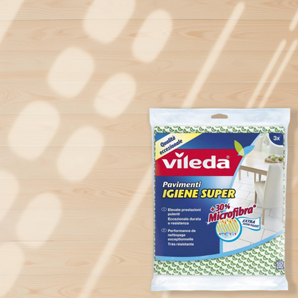 Vileda Panni per Pavimenti Set 3 in Microfibra – Pulizia Profonda e Super Assorbenza Vileda