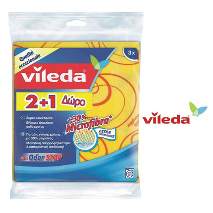 Panno Giallo Set 3 Pz. Microfibra Vileda