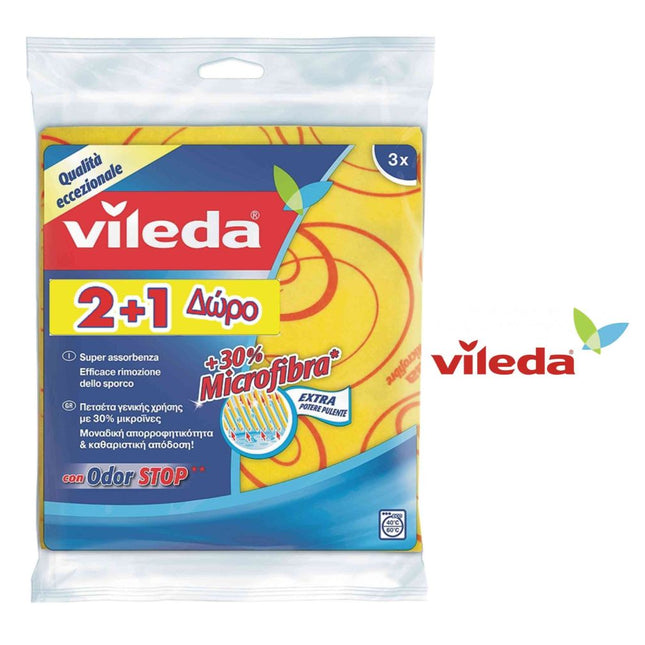 Panno Giallo Set 3 Pz. Microfibra Vileda
