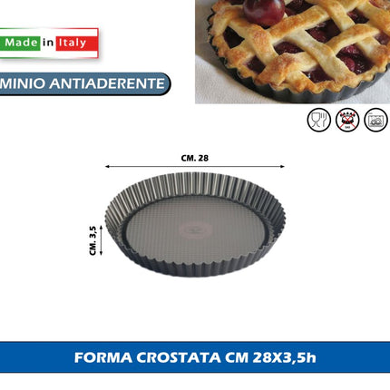 Vespa Forma Crostata Per Dolci E Torte In Alluminio, Diametro Standard Per Cottura Perfetta | Ø32 - Ø28 cm 28 cm Vespa