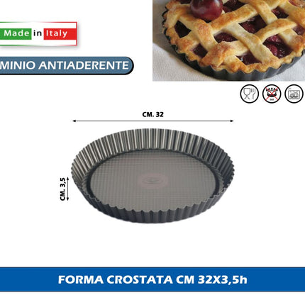 Vespa Forma Crostata Per Dolci E Torte In Alluminio, Diametro Standard Per Cottura Perfetta | Ø32 - Ø28 cm 32 cm Vespa