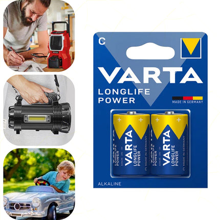 Longlife Alk. 1/2 Torcia C Lr14 Cf.2 Pz. Varta