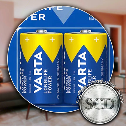 Longlife Alk. 1/2 Torcia C Lr14 Cf.2 Pz. Varta