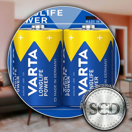 Longlife Alk. Torcia D Lr20 Cf.2 Pz. Varta