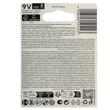 Longlife Alk. 9V Pp3 6Lr61 Cf.1 Pz. Varta
