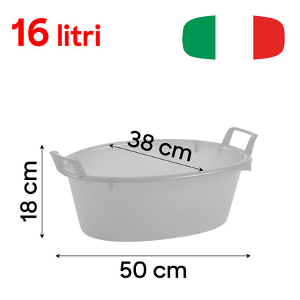 Stefanplast Bacinella Ovale Polietilene Azzurro Neutro 45-80 cm 50 x 38 x 18 h cm Stefanplast