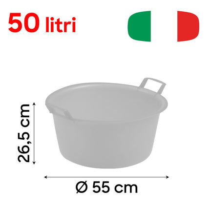 Stefanplast Bacinella Rotonda Polietilene Neutro-Azzurro Ø30-55cm Ø 55 x 26,5 h cm Stefanplast
