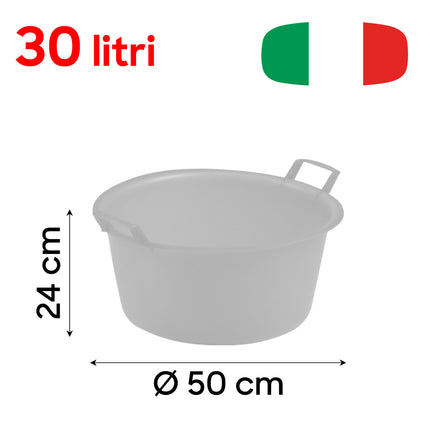 Stefanplast Bacinella Rotonda Polietilene Neutro-Azzurro Ø30-55cm Ø 50 x 24 h cm Stefanplast