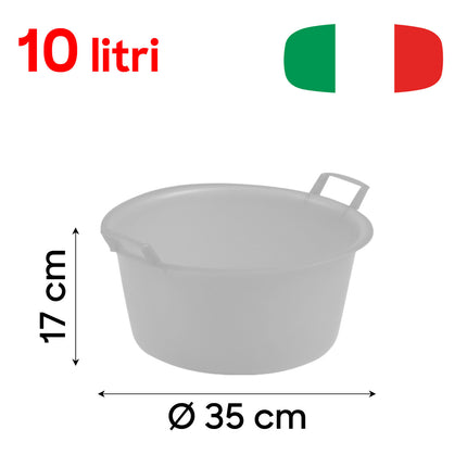 Stefanplast Bacinella Rotonda Polietilene Neutro-Azzurro Ø30-55cm Ø 35 x 17 h cm Stefanplast