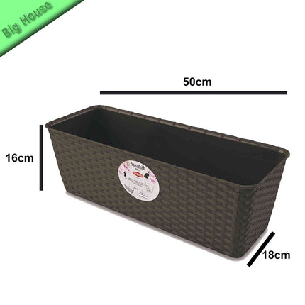 Balconetta Plastica Rettangolare Stefanplast 50X18X16 Cm Con Riserva Per Acqua
