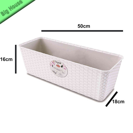 Balconetta Plastica Rettangolare Stefanplast 50X18X16 Cm Con Riserva Per Acqua