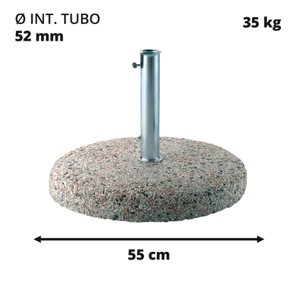 Base Ombrellone In Cemento Granito 25-35Kg Tubo 42-52-62Mm
