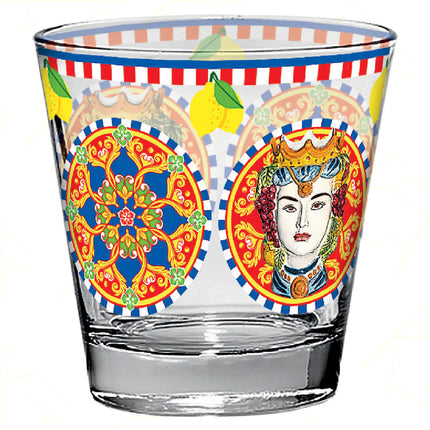 Cerve Bicchiere Acqua In Vetro Set Nadia 250 Ml Decorato Elegante Regalo Lavastoviglie