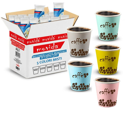 Bicchierini Caffè 75Ml Carta Bio Monouso Assortiti Eco-Friendly Espresso Ufficio