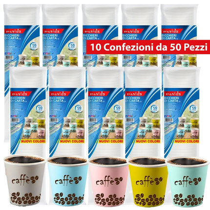 Bicchierini Caffè 75Ml Carta Bio Monouso Assortiti Eco-Friendly Espresso Ufficio