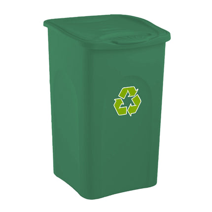 Stefanplast Pattumiera Begreen 50L – Bidone Differenziata Con Coperchio Colorato (Giallo, Verde, Bianco, Blu) Cm 37X37X56H