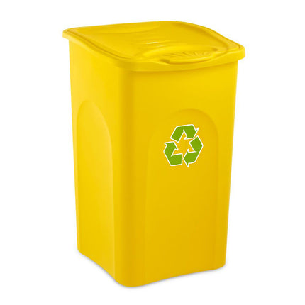 Stefanplast Pattumiera Begreen 50L – Bidone Differenziata Con Coperchio Colorato (Giallo, Verde, Bianco, Blu) Cm 37X37X56H