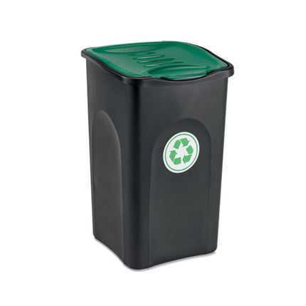 Stefanplast Pattumiera Ecogreen 50L – Bidone Raccolta Differenziata Con Coperchio Colorato (Giallo, Verde, Blu, Grigio) Cm 37X37X56H Per Interno Esterno