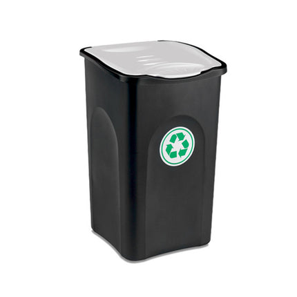 Stefanplast Pattumiera Ecogreen 50L – Bidone Raccolta Differenziata Con Coperchio Colorato (Giallo, Verde, Blu, Grigio) Cm 37X37X56H Per Interno Esterno