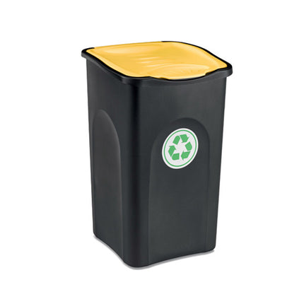 Stefanplast Pattumiera Ecogreen 50L – Bidone Raccolta Differenziata Con Coperchio Colorato (Giallo, Verde, Blu, Grigio) Cm 37X37X56H Per Interno Esterno