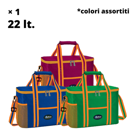 Zaino Borsa Termica Frigo 8-40 Lt Ermetico da Mare, Montagna, Viaggio – Isolante per Cibo e Bevande – Robusto Tessuto con Chiusura Zip e Fondo Rinforzato 22 lt. Uniflame