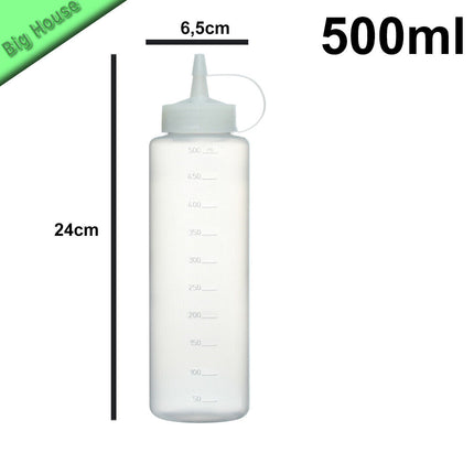 Cosmoplast Bottiglia Dosatore In Plastica Da 250Ml A 750Ml  Pasticceria Cucina Dolci Corsa