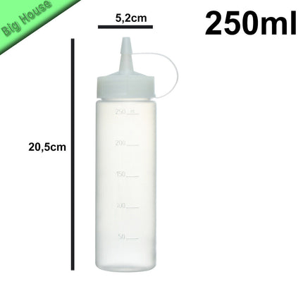 Cosmoplast Bottiglia Dosatore In Plastica Da 250Ml A 750Ml  Pasticceria Cucina Dolci Corsa