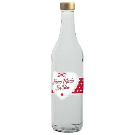 Bottiglie In Vetro Grande Con Tappo Cuori Per Bevande Acqua Olio Orzata 0,5 L