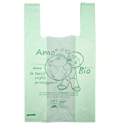Buste Shoppers Sacchetti Biodegradabili Riutilizzabili con Manici, 1-2-4 Pacchi