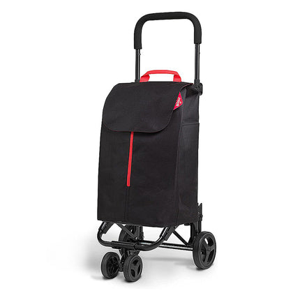 Gimi Carrello Spesa Twin 4 Ruote 50L Porta Spesa Antipioggia Resistente Colorato Nero Gimi