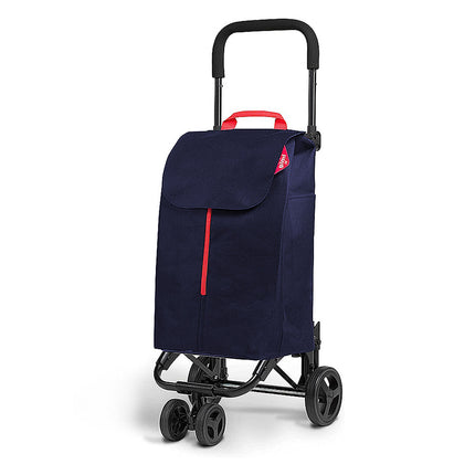 Gimi Carrello Spesa Twin 4 Ruote 50L Porta Spesa Antipioggia Resistente Colorato Blu Gimi
