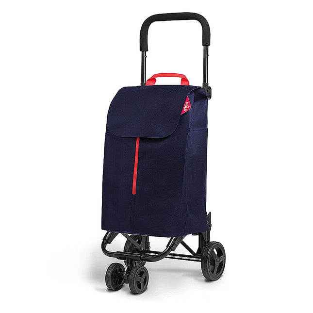 Gimi Carrello Spesa Twin 4 Ruote 50L Porta Spesa Antipioggia Resistente Colorato Blu Gimi