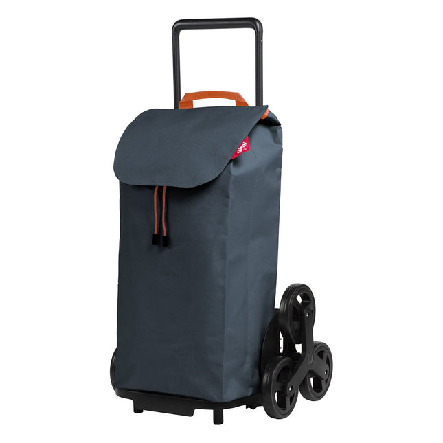 Gimi Carrello Spesa Saliscale Xxl Tris Trolley Shopping 3 Ruote 52L Pieghevole Grigio Gimi