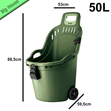 Carriola Con Ruote In Plastica Dura Cart Helpy Per Giardino Legno Fiori Piante
