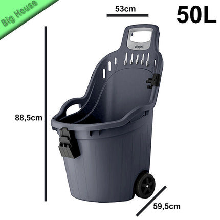 Carriola Con Ruote In Plastica Dura Cart Helpy Per Giardino Legno Fiori Piante